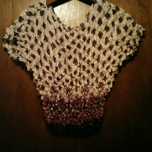 F.C Purple Paisley Popcorn Blouse - Picture 1 of 2